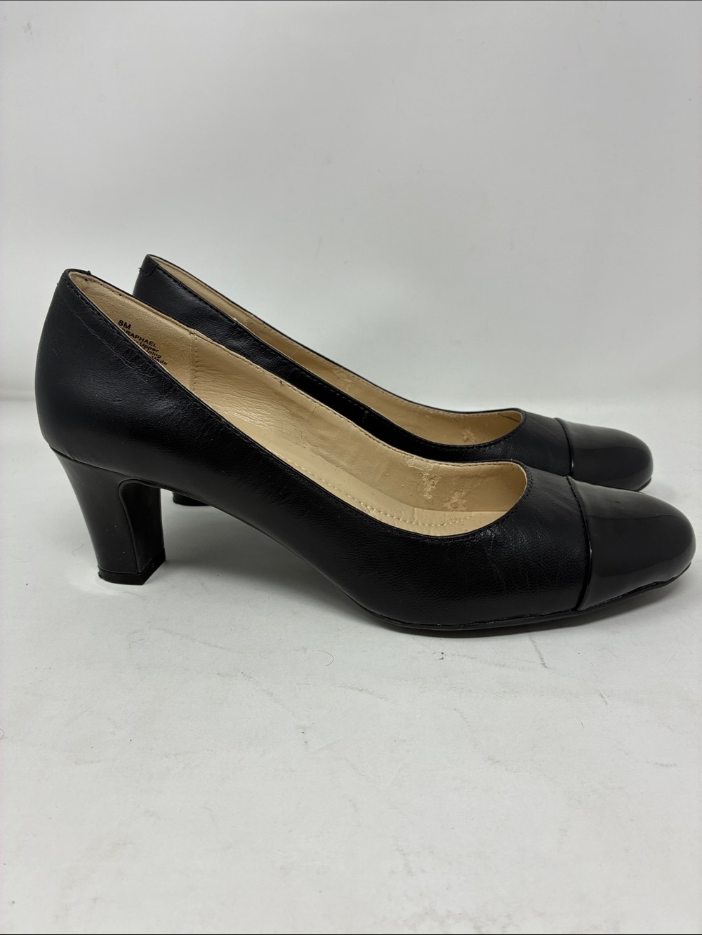 Easy Spirit Raphael Black Pumps Women’s Size 8M Comfort Footbed 2.5” Chunky Heel